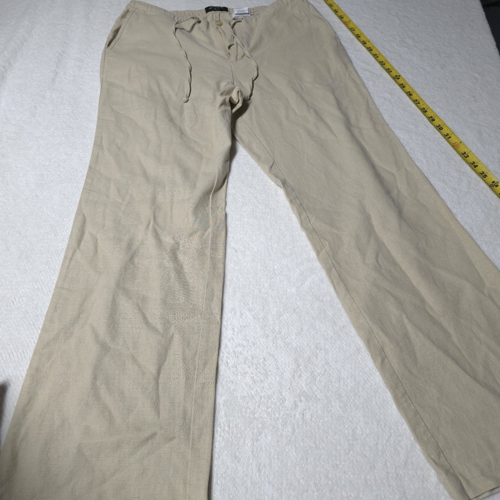 Eddie Bauer Women's Size 8 Beige Linen Cotton Drawstring Pants D1761711 SPR 07